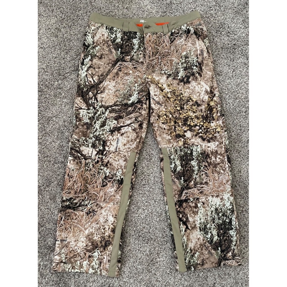 Cabelas Fleece Lined Zonz Camo Pants Men's XL Mossy Oak Hunting Outdoor